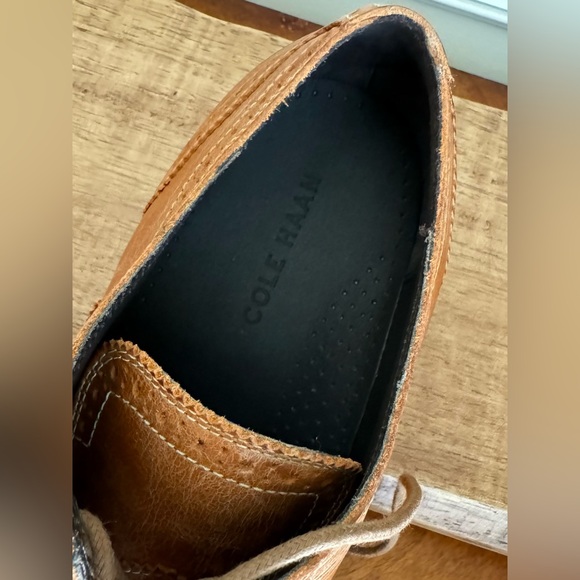 COLE HAAN Copley Tan Wingtip Derby Lace Up Dress Shoes Sz 9 M - Picture 13 of 13